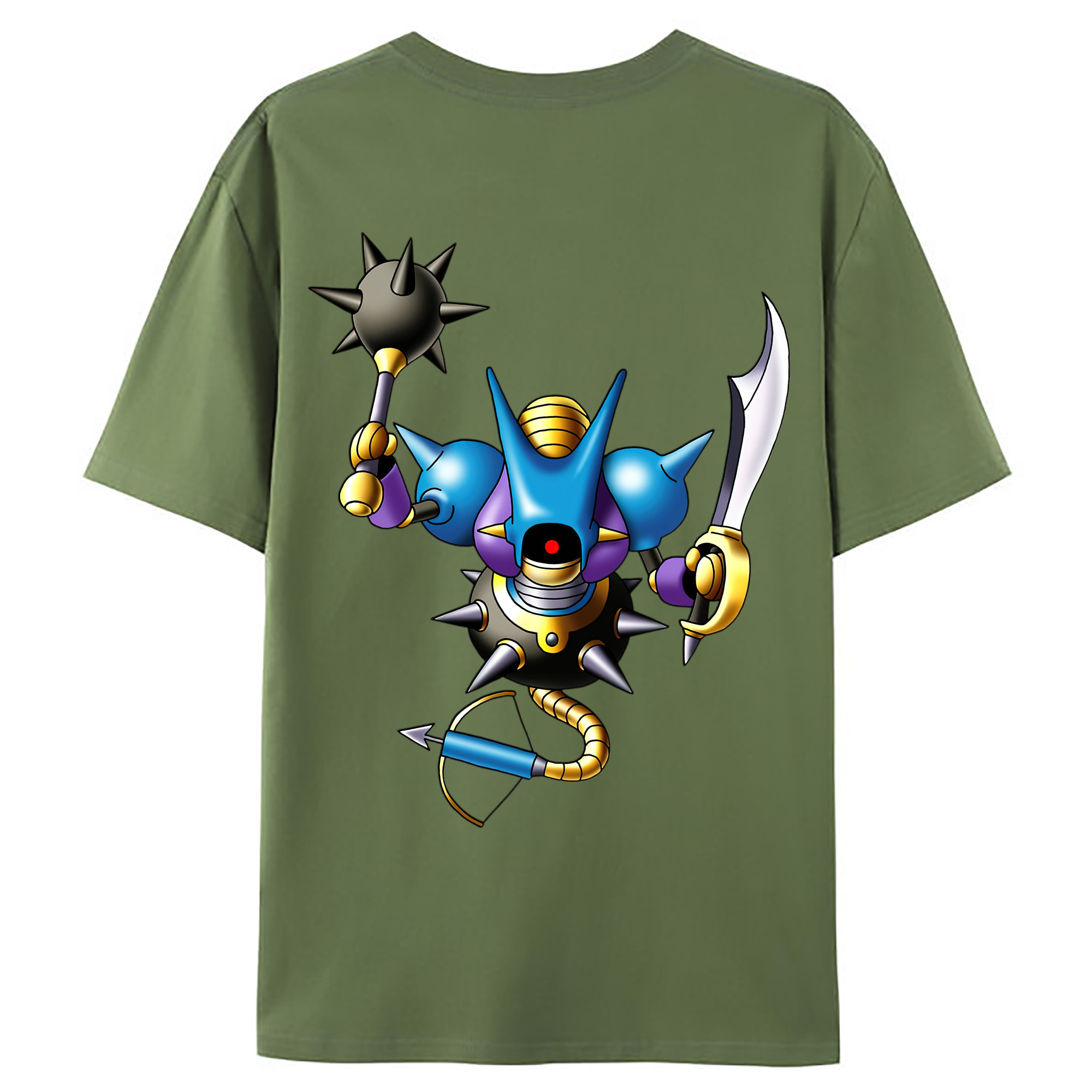 （画像用） ドラゴンクエスト Doragon Kuesuto Dragon Quest 綿100％ メンズ半袖Tシャツ（バックプリント） 通気性